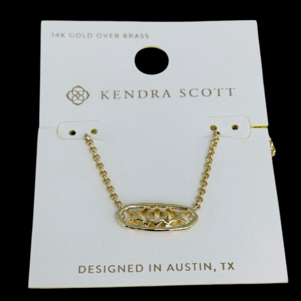 KENDRA SCOTT 14k Gold Janie XOXO Love Pendant Feminine Delicate Necklace NEW NWT - Picture 2 of 3